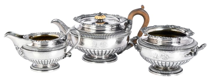 Three Piece George III English Silver Tea Service, Paul Storr
