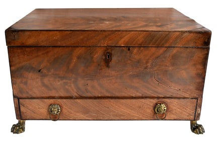 British Regency Brass Mounted Jewelry Casket