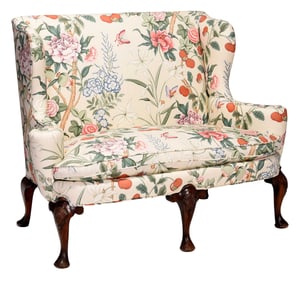 George I Style Shell Carved Mahogany Upholstered Settee