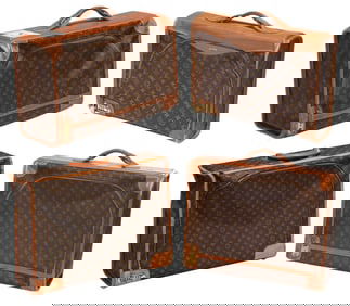 Four Louis Vuitton Soft Sided Pullman Suitcases