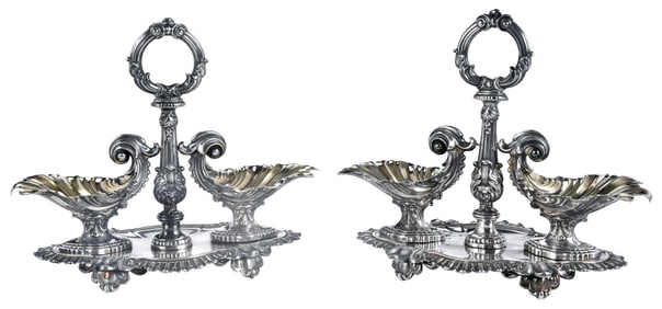 Pair of French Silver Open Salts