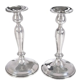 Pair of Sterling Weighted Candlesticks