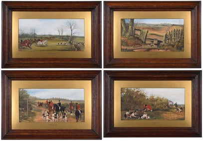 Sylvester Martin, Set of Four Fox Hunting Paintings