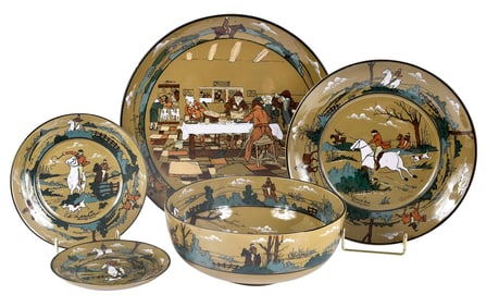 23 Deldare Ware Buffalo Pottery Plates