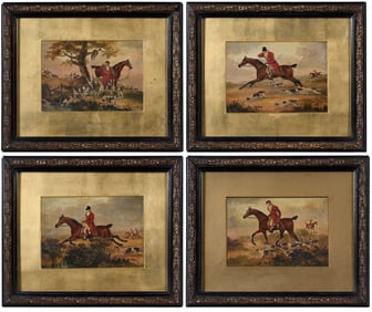 Manner of Samuel Henry Alken, Four Fox Hunting Paintings