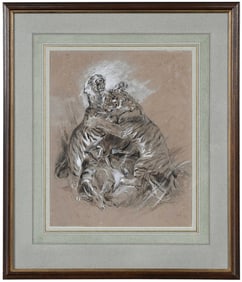 Follower of Sir Edwin Henry Landseer, Tigers Fighting