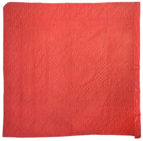 American Goldenrod and Red Glazed Cotton Quilt