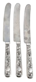 Two Sets of Coin Silver Knives