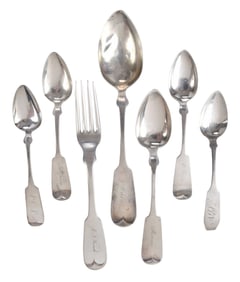 72 Pieces Mostly New York Coin Silver Flatware