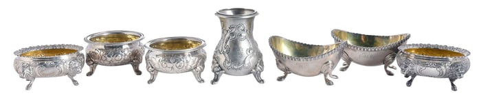 Seven Pieces New York Coin Silver Salts
