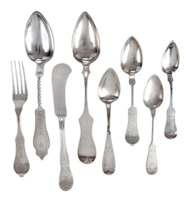 24 Pieces Mostly Ohio Coin Silver Flatware