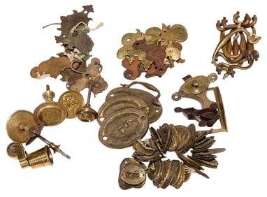 Large Collection of Brass and Iron Furniture Hardware