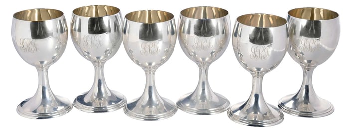 Set of 12 Kirk Sterling Goblets