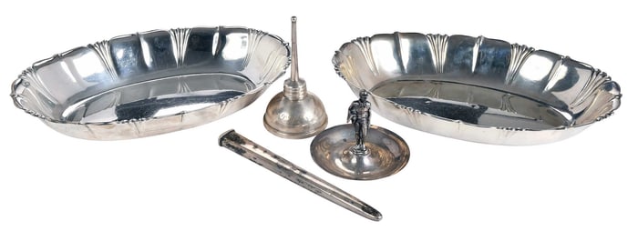 Sterling Bowls and Tiffany Items, Five Pieces