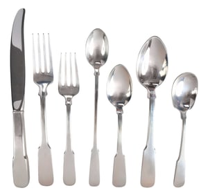 Tuttle Colonial Fiddle Sterling Flatware, 41 Pieces