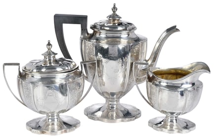 Three Piece Sterling Coffee Service, J. E. Caldwell