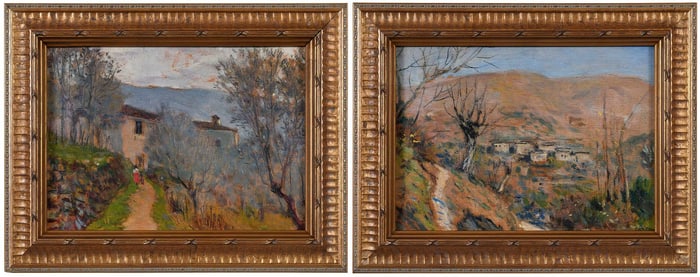 Galileo Chini, Pair of Italian Landscapes