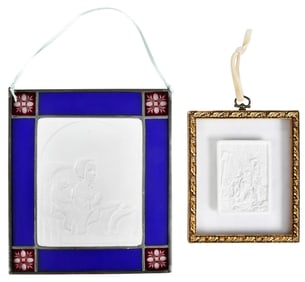 Two Continental Lithopane Plaques, KPM