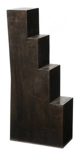 Douglas Abdell: (American/Spanish, born 1947) Kaerth-Aekyad, 1980, signed at bottom "© Douglas Abdell" and inscribed with title and date "12/12/80", patinated steel, 19-1/4 x 4 x 8-1/4 in., light abrasions Provenanc
