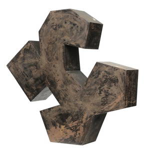 Douglas Abdell: (American/Spanish, born 1947) Untitled and unsigned, patinated steel, 34 x 36 x 7 in., rust, paint accretion, abrasions Provenance: Private Collection