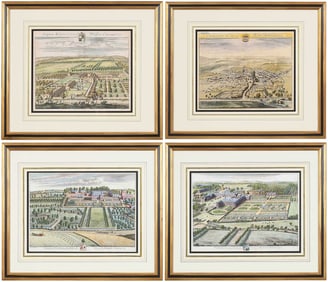Johannes Kip - Four Framed Views of English Estates