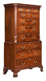 Fine George II Highly Figured Mahogany Chest on Chest