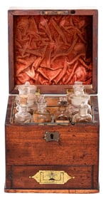 Georgian Mahogany Apothecary Case with Bottles