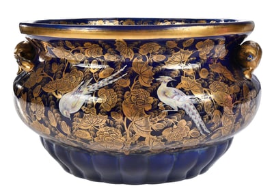 Mason's Ironstone Attributed Gilt Decorated Mazarine Jardiniere