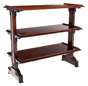 George IV Figured Mahogany Trestle Form Three Tier Server