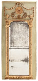 Louis XVI Carved, Gilt, and Paint Decorated Trumeau