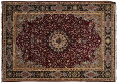 Wool and Silk Tabriz Carpet