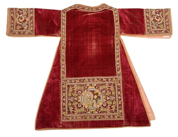 Continental Velvet and Silk Embroidered Chasuble