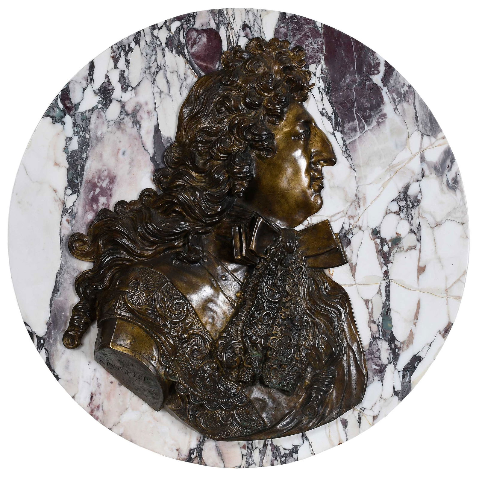 After Pierre Puget, Relief Profile Portrait of Louis XIV (1 of 6)