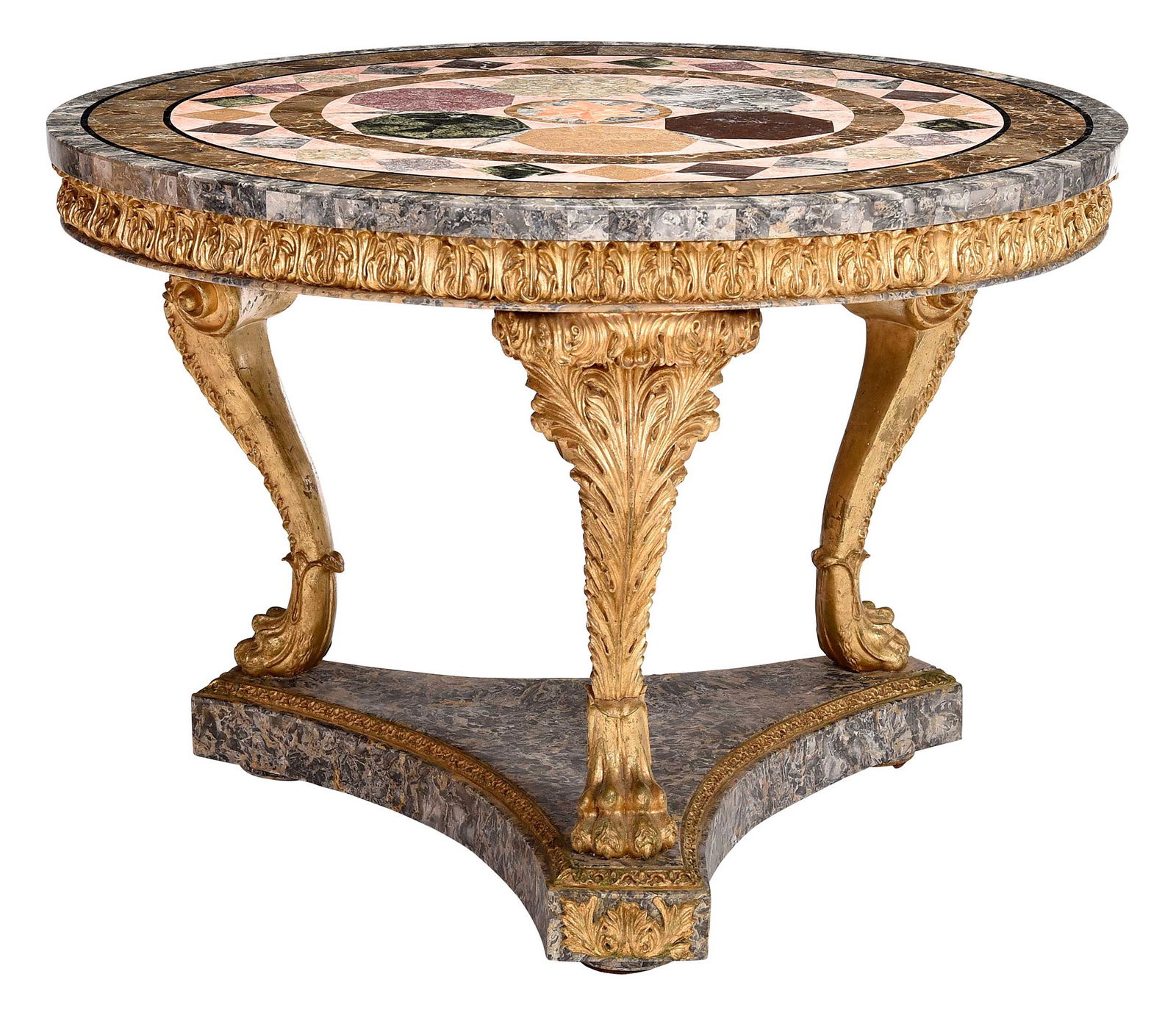 Empire Style Gilt and Pietra Dura Center Table (1 of 20)