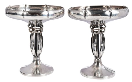 Pair of Jensen Style Sterling Compotes