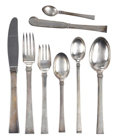 Hans Hansen/H. Nils Bells Sterling Flatware, 110 Pieces