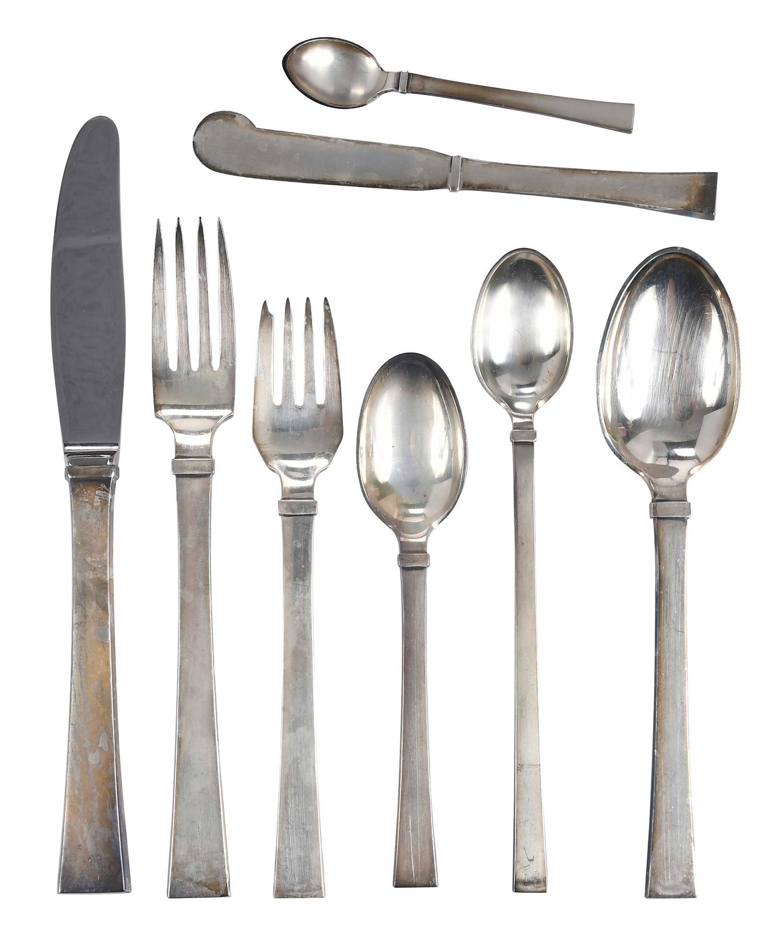 Hans Hansen/H. Nils Bells Sterling Flatware, 110 Pieces (1 of 5)