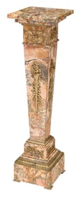 Louis XVI Style Variegated Marble and Gilt Bronze Mounted Pedestal