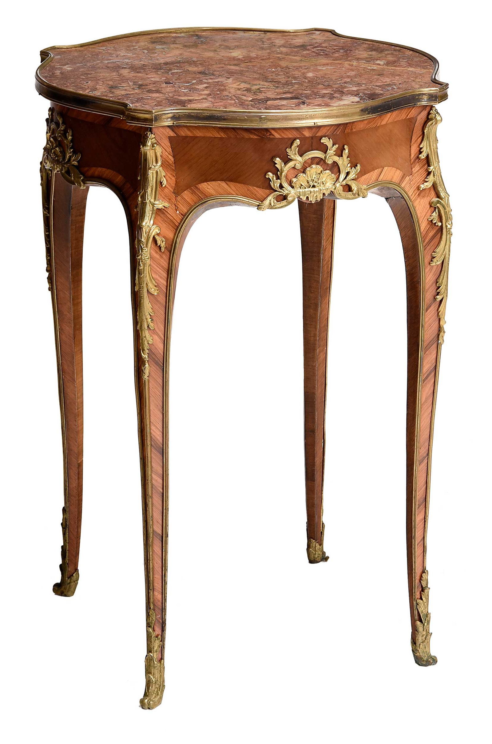 Louis XV Style Bronze Mounted Marble Top Side Table (1 of 12)
