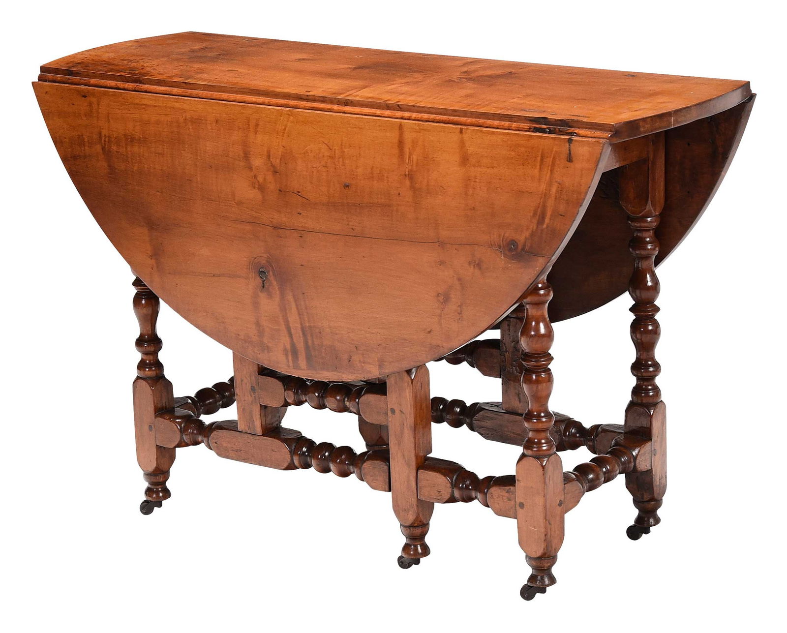 New England William and Mary Figured Maple Gate Leg Table (1 of 9)