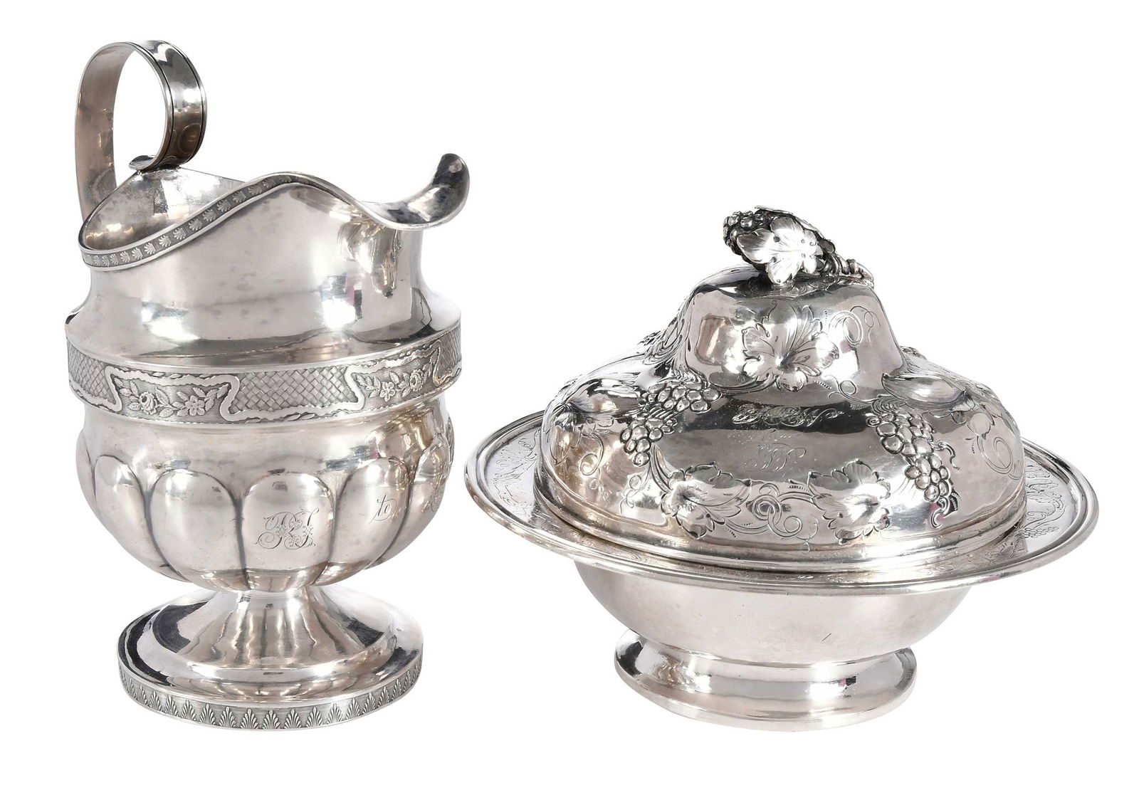 Coin Silver Butter Dish and Creamer (1 of 14)