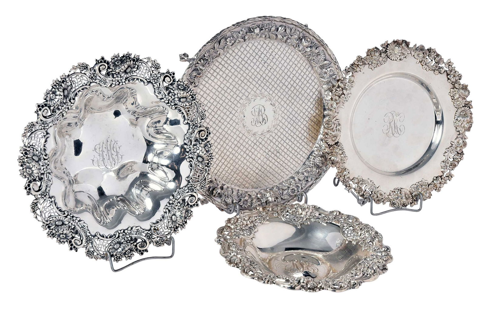 Four Sterling Table Items with Floral Decoration (1 of 13)