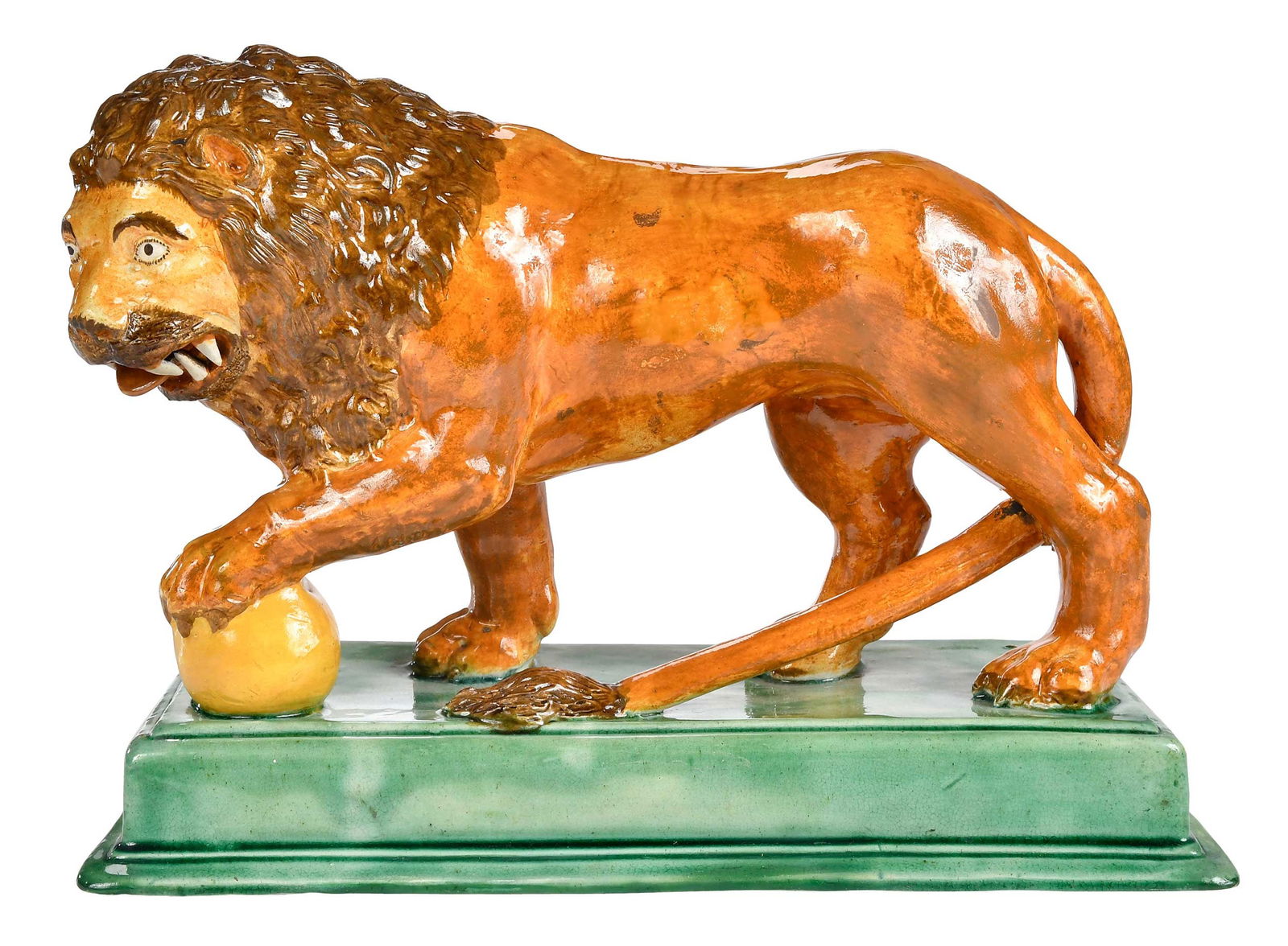 English Staffordshire Earthenware Performing Lion Figure (1 of 7)
