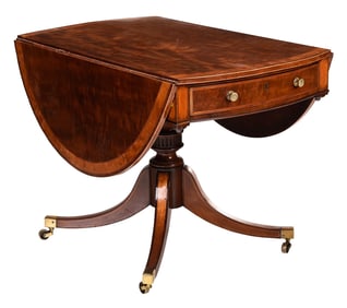 Fine George III Inlaid Mahogany Drop Leaf Breakfast Table