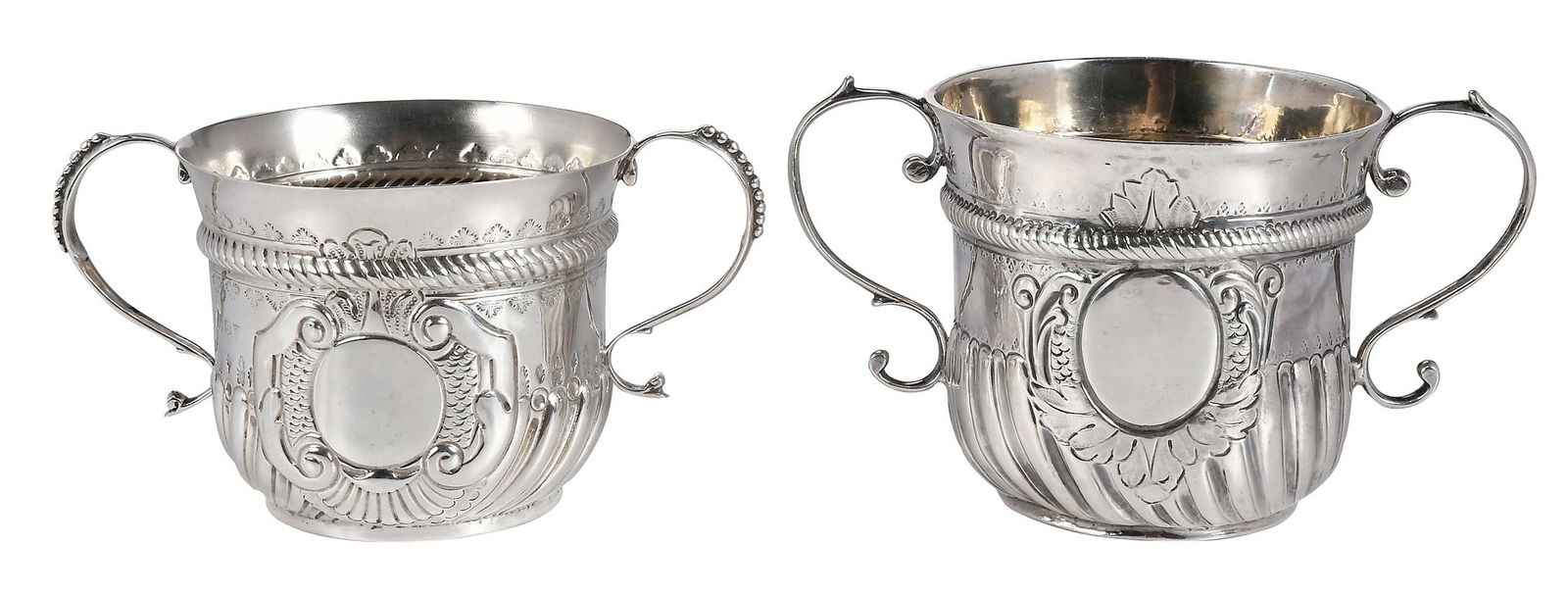 George II and Victorian English Silver Caudle Cups (1 of 11)