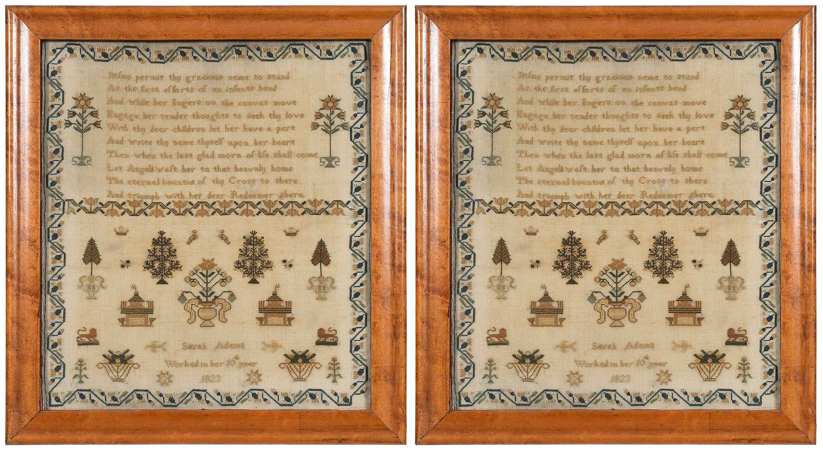 Two 19th Century Framed Needlework Samplers (1 of 12)