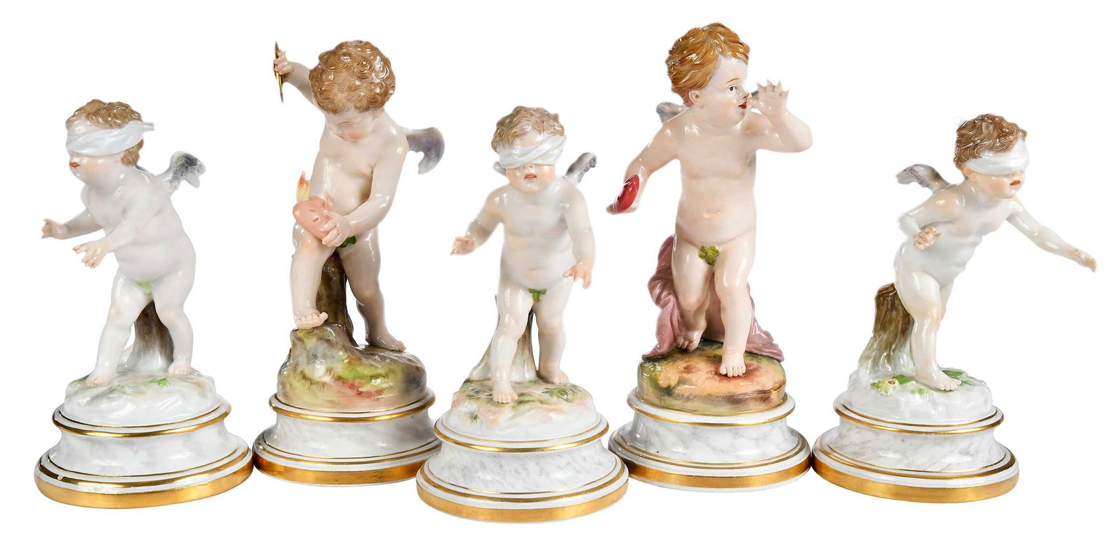 Five Meissen Porcelain Figures of Cupid (1 of 12)