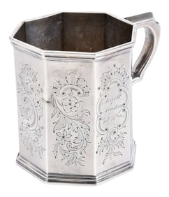 Coin Silver Mug with Virginia Inscription