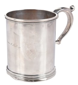 Large Virginia Coin Silver Mug