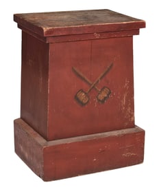 Kentucky Attributed Paint Decorated Masonic Pedestal